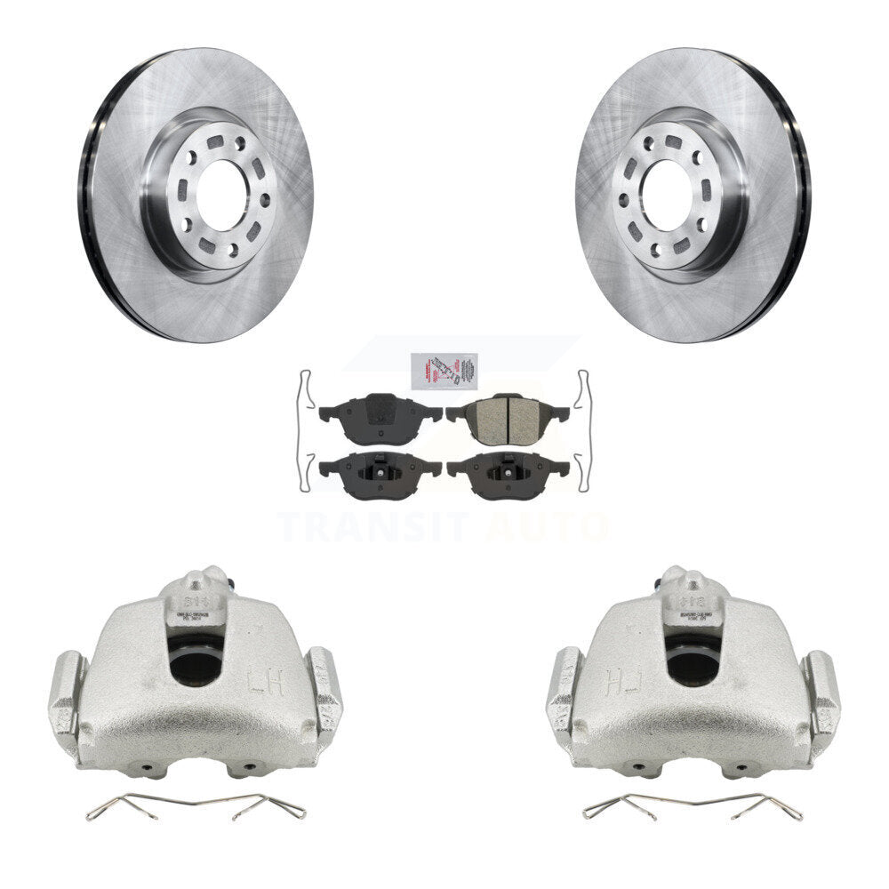Front Brake Caliper Rotor & Semi-Metallic Pad Kit For 2010 Mazda 3 Sport GS GT with 2.5L KC8-100296N