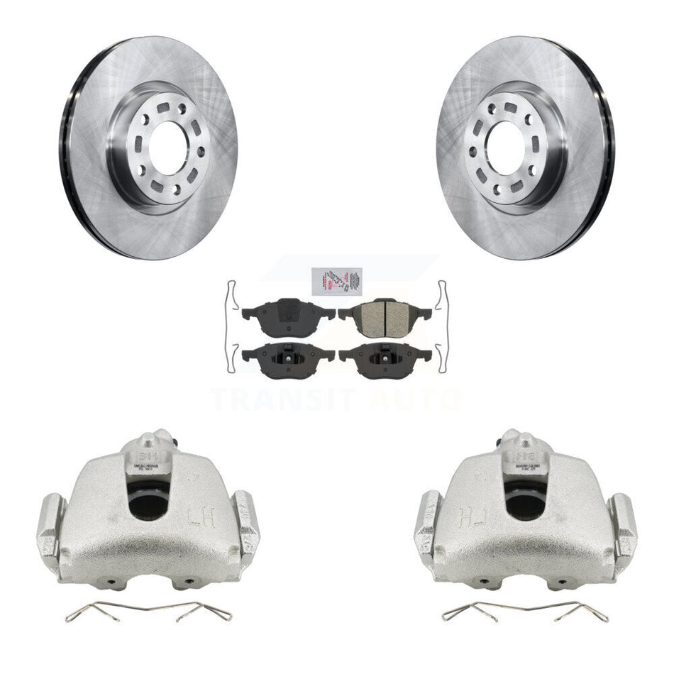 Front Brake Caliper Rotor & Semi-Metallic Pad Kit For 2010 Mazda 3 Sport GS GT with 2.5L KC8-100296N