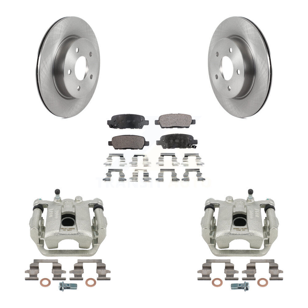 Rear Disc Brake Caliper Rotors And Ceramic Pads Kit For Nissan Rogue Sport LEAF KC8-100299T by Transit Auto