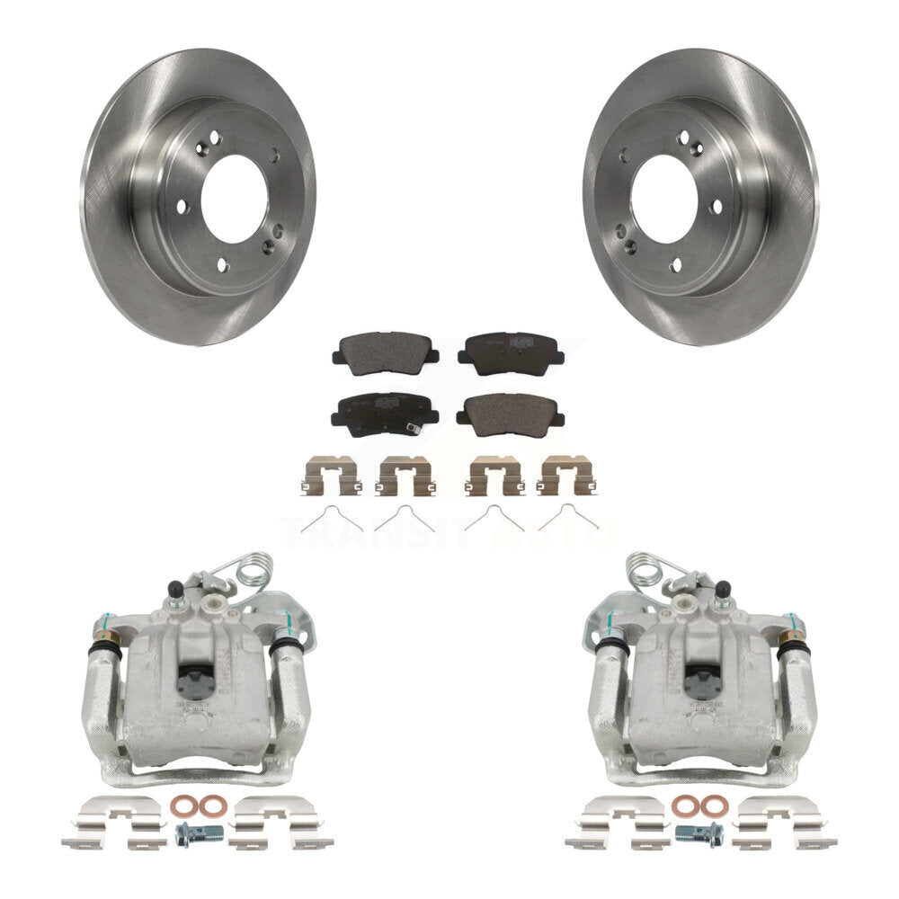 Rear Disc Brake Caliper Rotors And Ceramic Pads Kit For 2017-2020 Hyundai Elantra 2.0L KC8-100301T