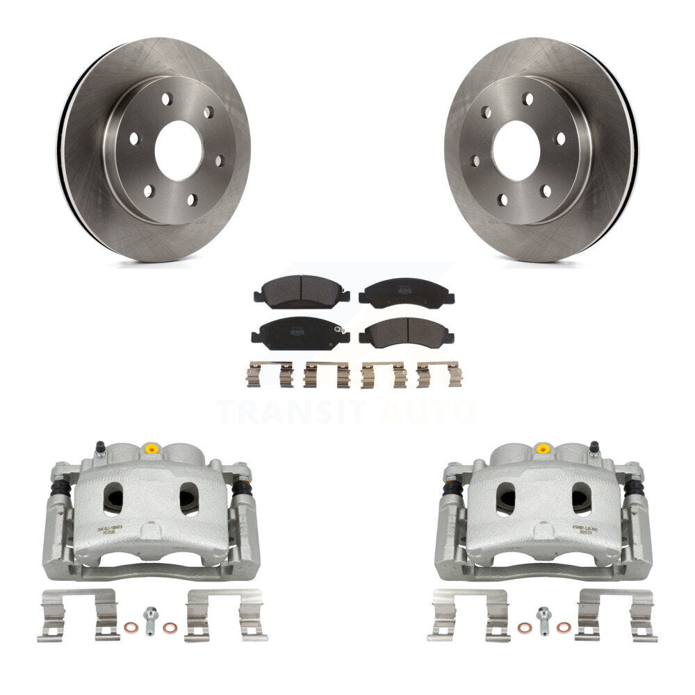 Front Brake Caliper Rotors Semi-Metallic Pad Kit For 07 GMC Sierra 1500 Disc rear brakes KC8-100302P