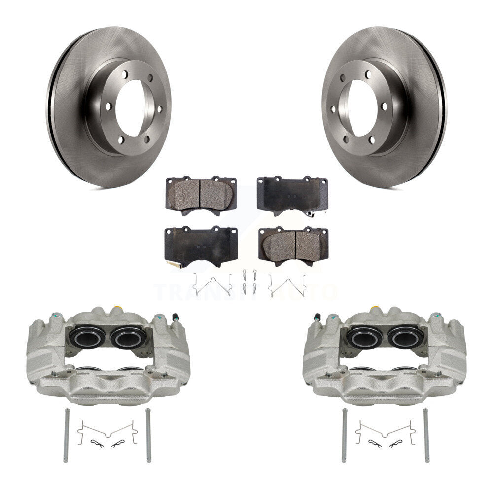 Front Brake Caliper Rotors & Semi-Metallic Pad Kit For Toyota Tundra With Casting # 13WG KC8-100303P