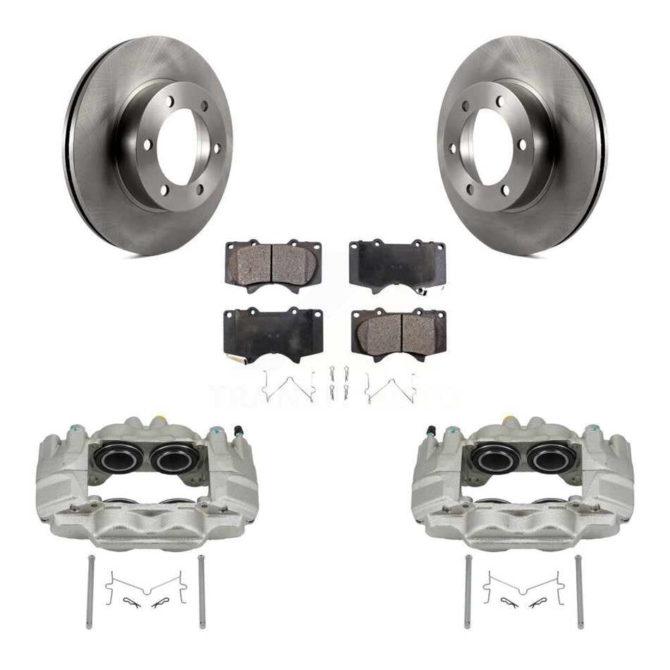 Front Brake Caliper Rotors & Semi-Metallic Pad Kit For Toyota Tundra With Casting # 13WG KC8-100303P