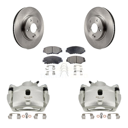 Front Disc Brake Caliper Rotors And Semi-Metallic Pads Kit For Honda Civic KC8-100307P