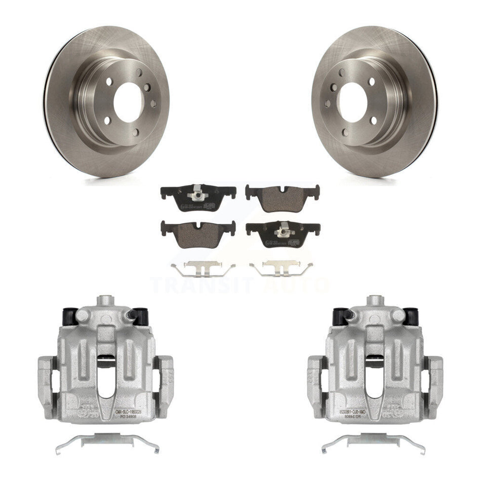 Rear Disc Brake Caliper Rotors And Ceramic Pads Kit For 2012 BMW 328i 2.0L Without Blue Painted Calipers KC8-100307T