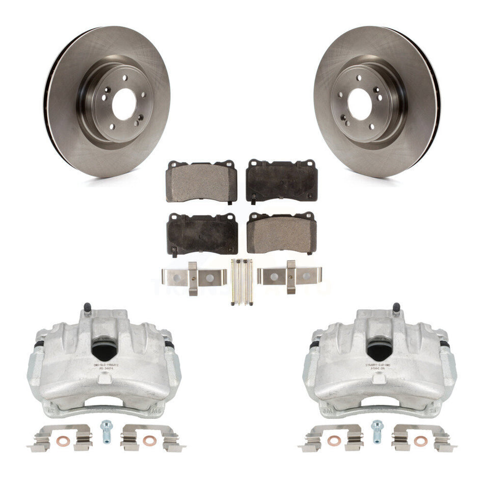 Front Disc Brake Caliper Rotors And Semi-Metallic Pads Kit For Hyundai Genesis Coupe With Single Piston Calipers KC8-100308P