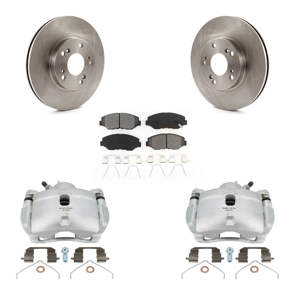 Front Disc Brake Caliper Rotors And Semi-Metallic Pads Kit For 2002-2004 Honda CR-V KC8-100308S by Transit Auto