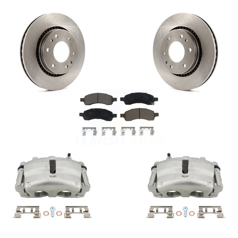 Front Disc Brake Caliper Rotor Ceramic Pad Kit For Chevrolet Trailblazer GMC Envoy Buick KC8-100309C