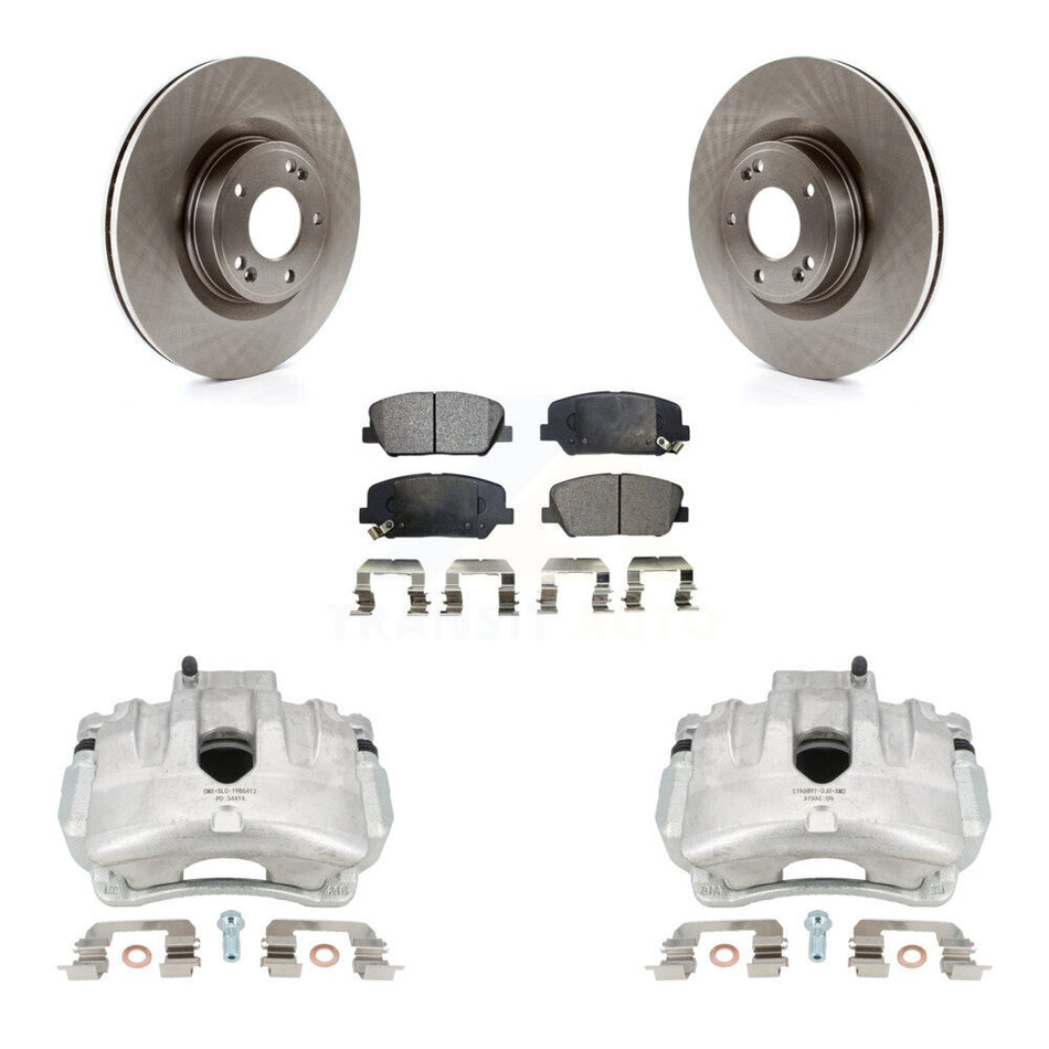Front Disc Brake Caliper Rotors And Semi-Metallic Pads Kit For Hyundai Genesis Coupe With Single Piston Calipers KC8-100309P