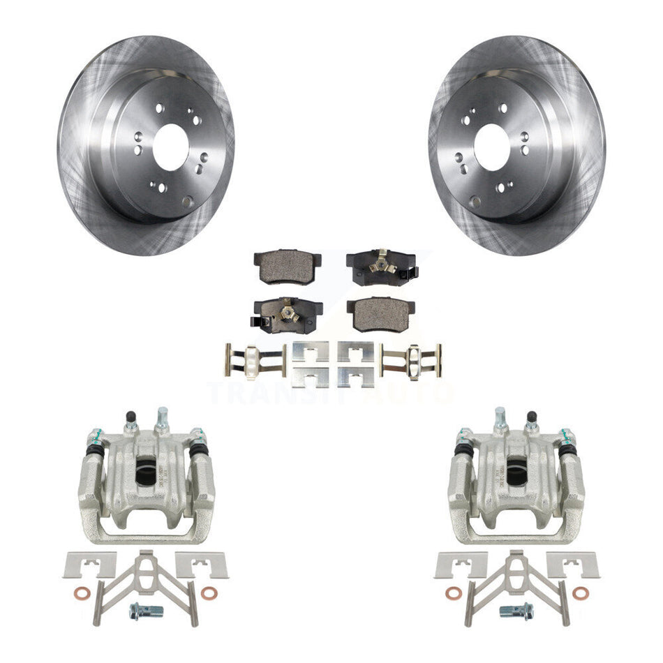 Rear Disc Brake Caliper Rotors And Ceramic Pads Kit For 2005-2006 Honda CR-V KC8-100309T