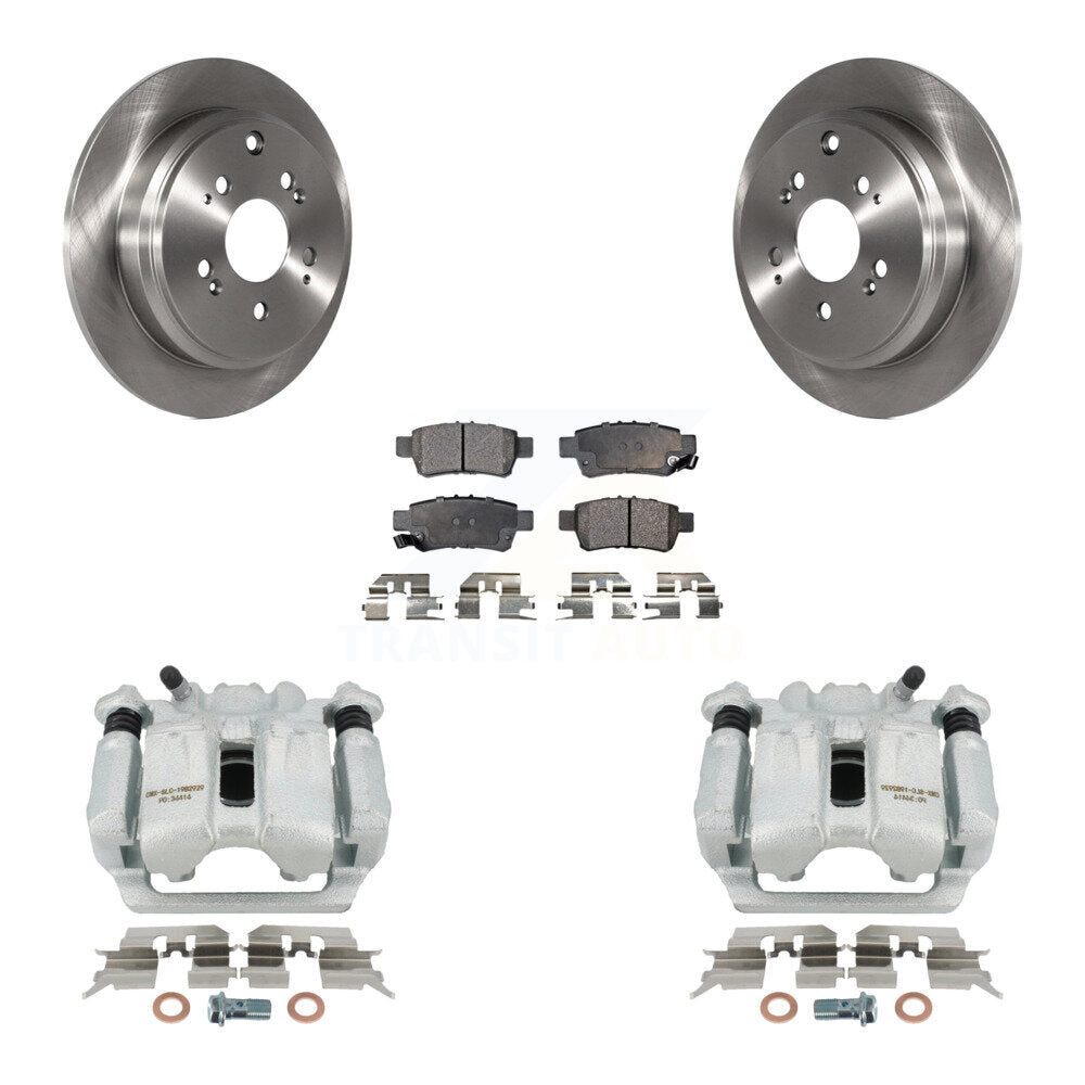 Rear Disc Brake Caliper Rotors And Ceramic Pads Kit For 2005-2010 Honda Odyssey KC8-100310T by Transit Auto