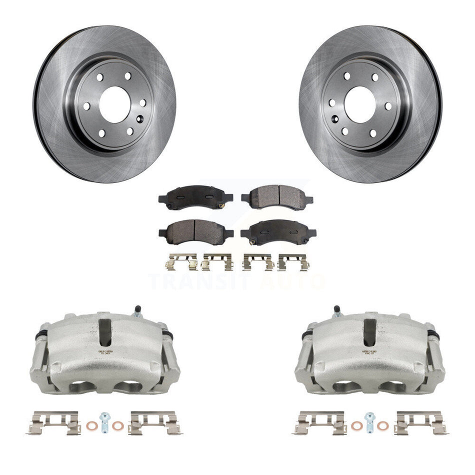 Front Brake Caliper Rotor & Semi-Metallic Pad Kit For GMC Acadia Buick Enclave Chevrolet KC8-100312P
