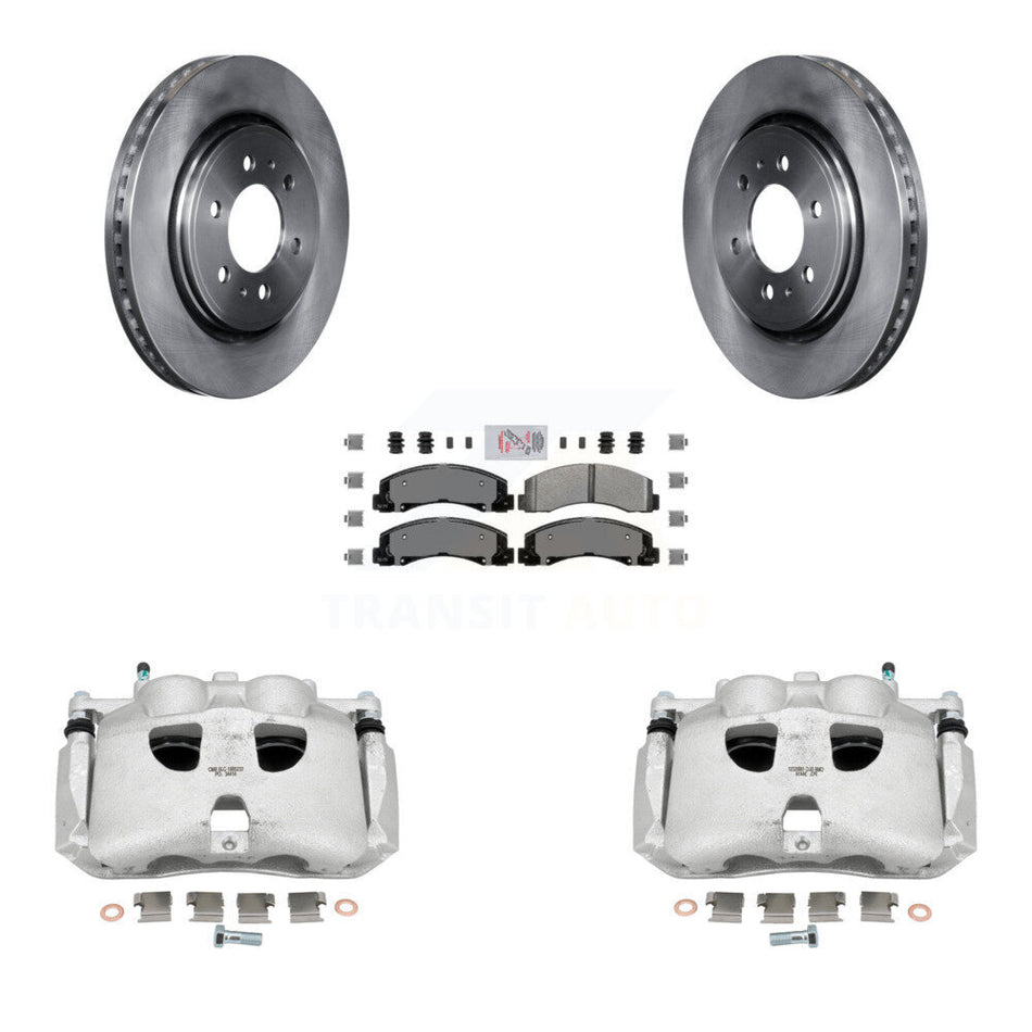 Front Disc Brake Caliper Rotors And Semi-Metallic Pads Kit For Ford Expedition Lincoln Navigator KC8-100313N