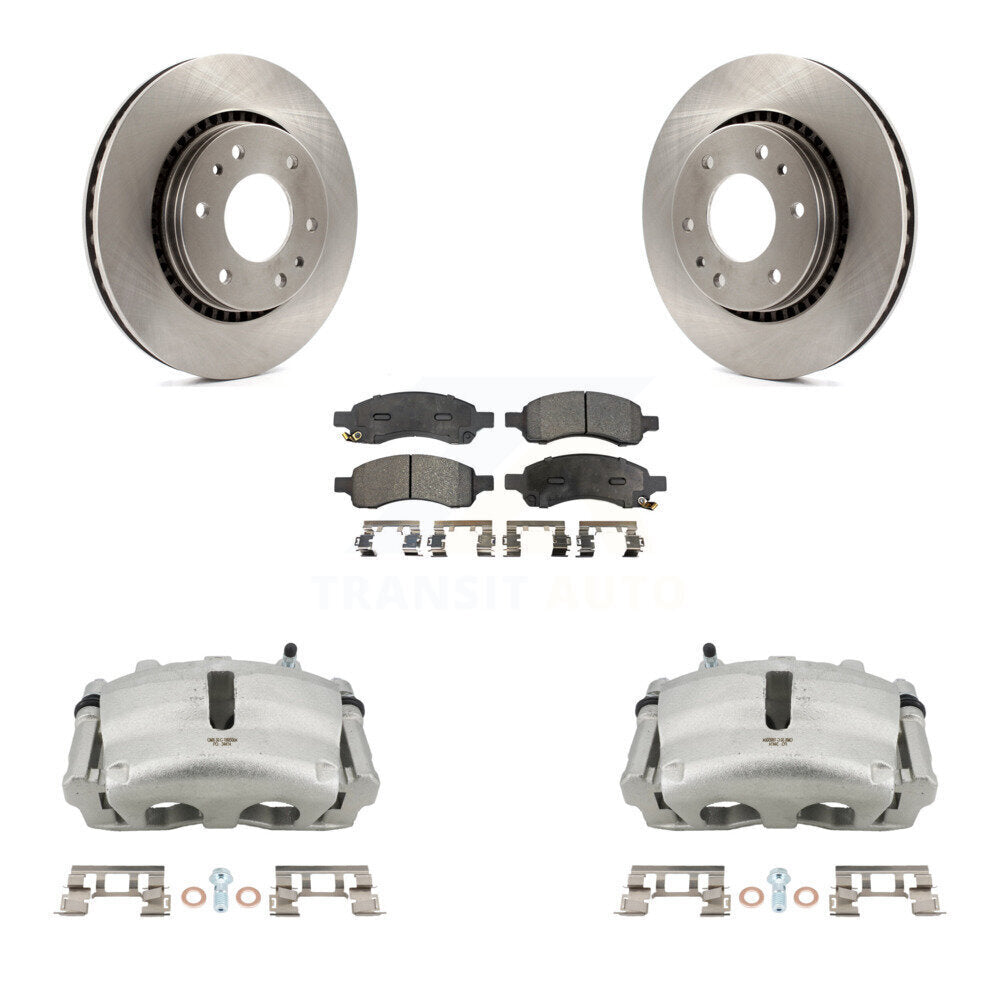Front Disc Brake Caliper Rotor Semi-Metallic Pad Kit For Chevrolet Trailblazer GMC Envoy KC8-100314P