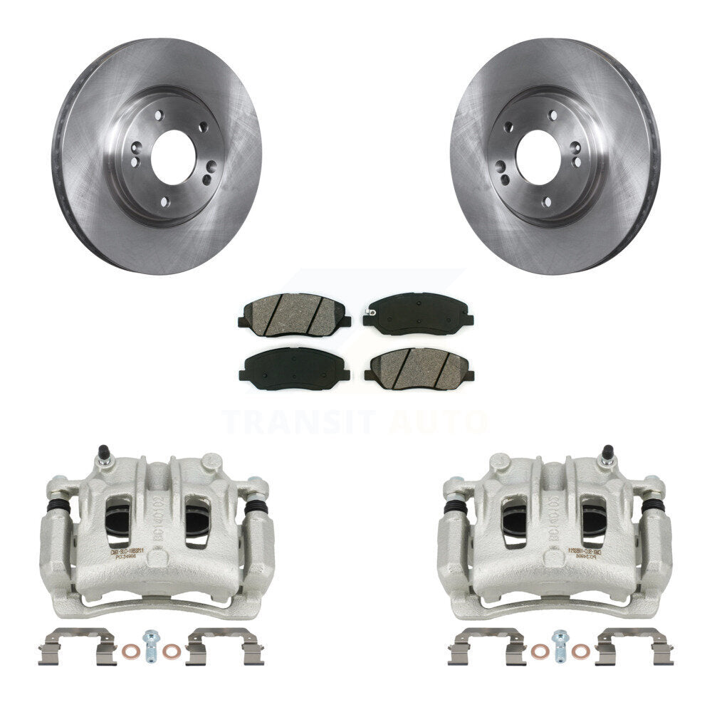 Front Disc Brake Caliper Rotors And Semi-Metallic Pad Kit For 2007-2009 Hyundai Santa Fe KC8-100314S