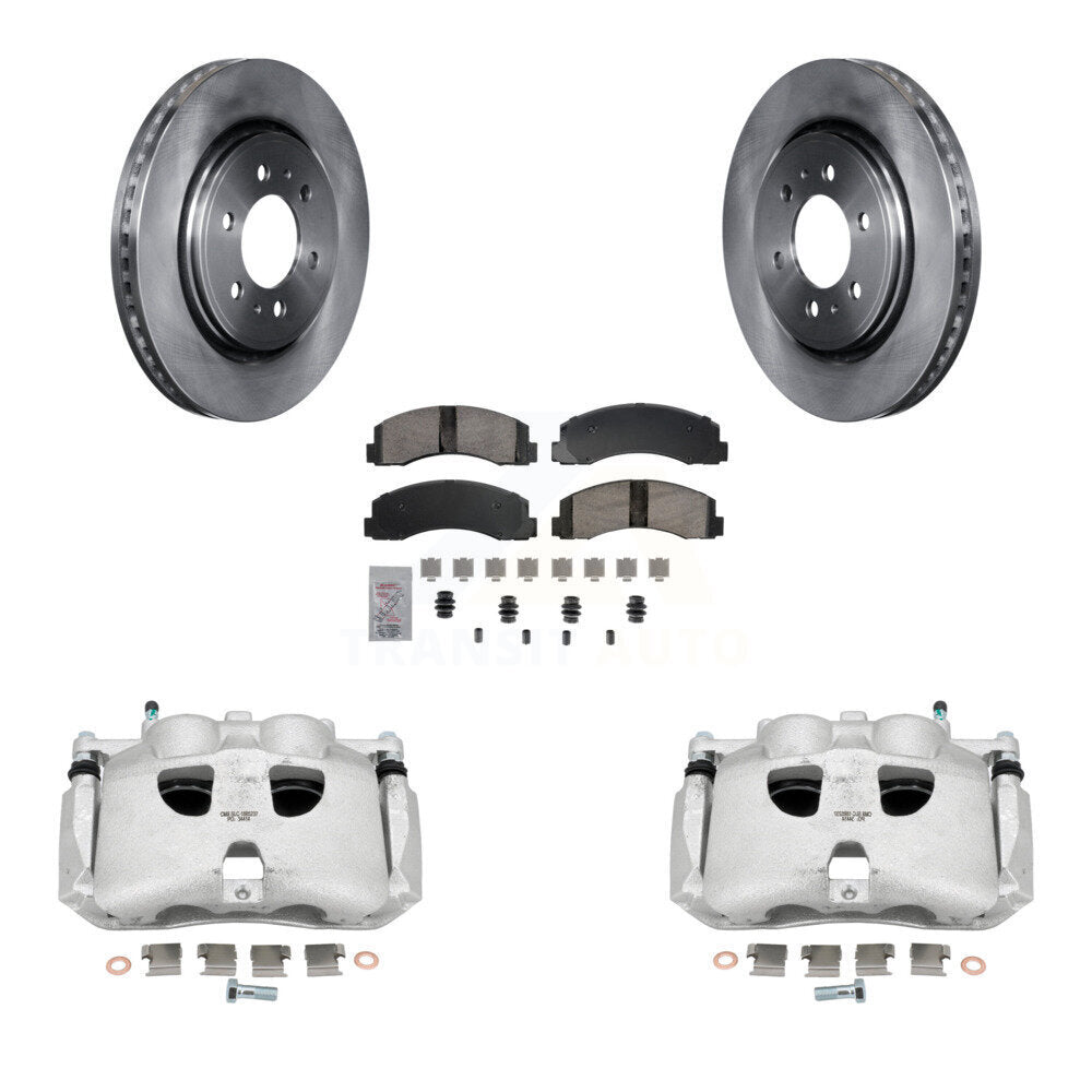 Front Disc Brake Caliper Rotor And Ceramic Pad Kit For Ford Expedition Lincoln Navigator KC8-100315N