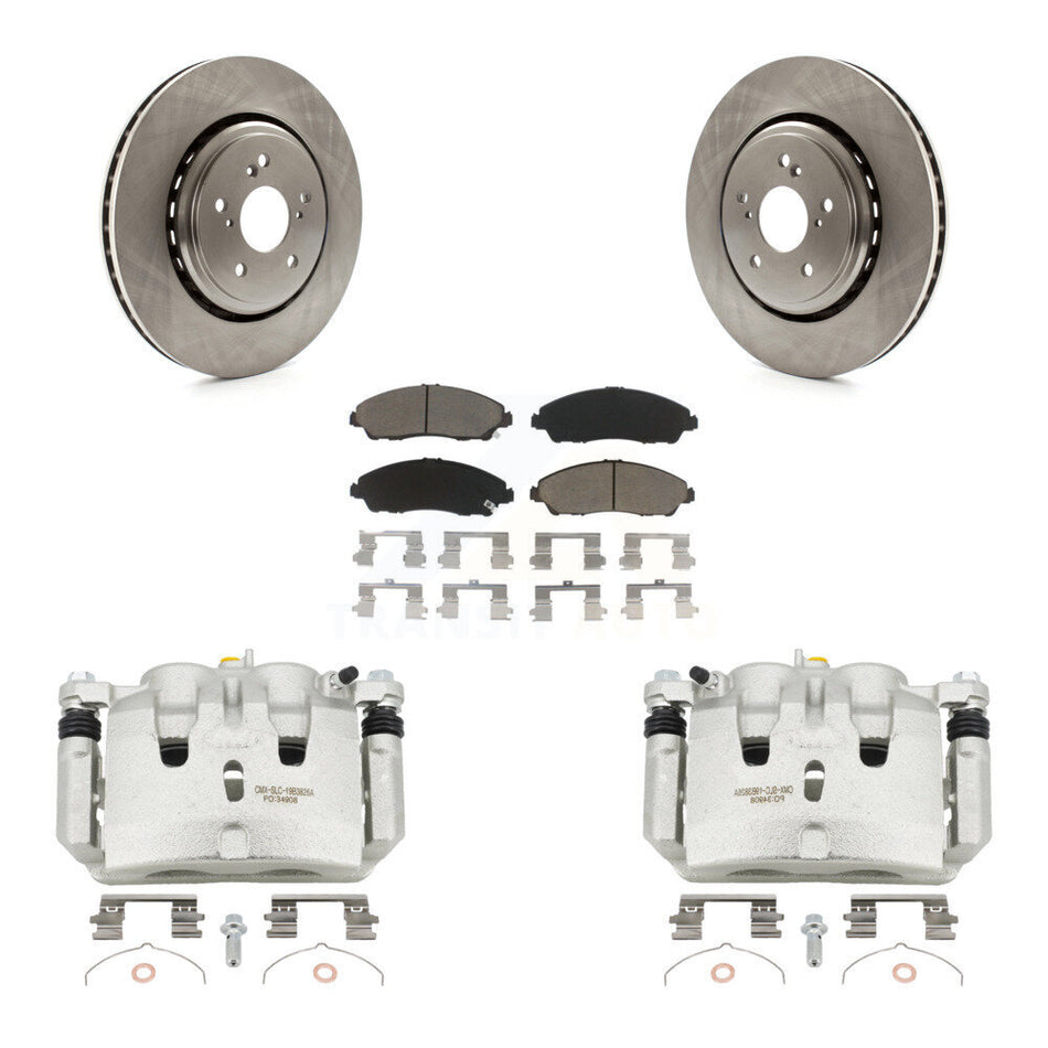 Front Disc Brake Caliper Rotors And Ceramic Pads Kit For 2014-2016 Acura MDX KC8-100316C
