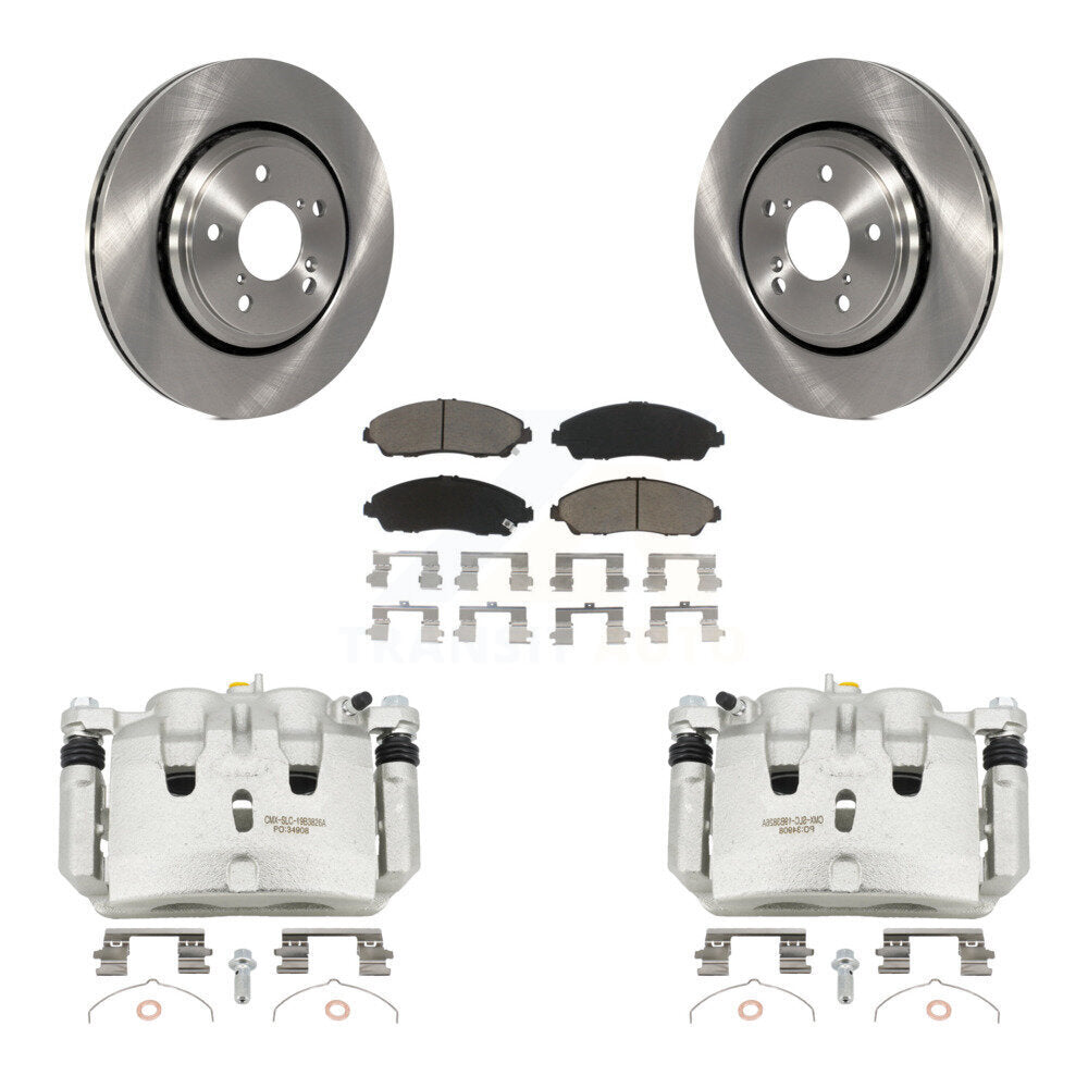 Front Disc Brake Caliper Rotors And Ceramic Pads Kit For Honda Pilot Ridgeline Acura MDX KC8-100317C