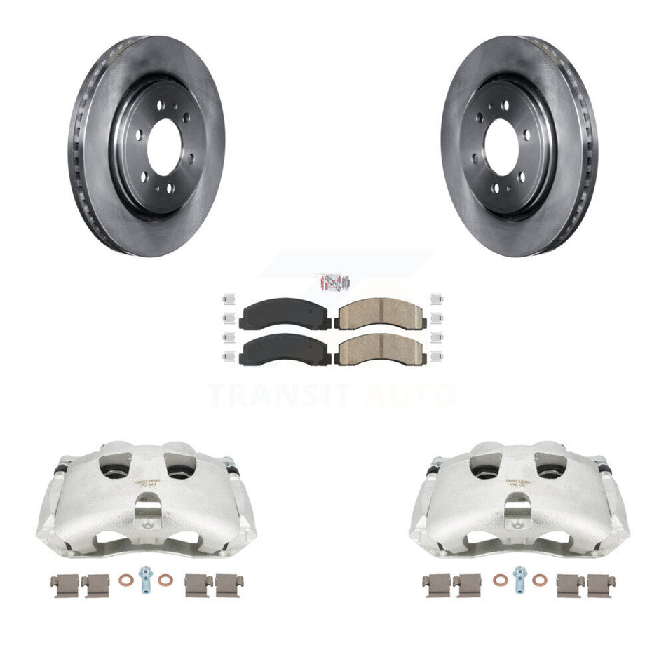 Front Disc Brake Caliper Rotors And Ceramic Pads Kit For 2018-2020 Ford F-150 KC8-100317N by Transit Auto