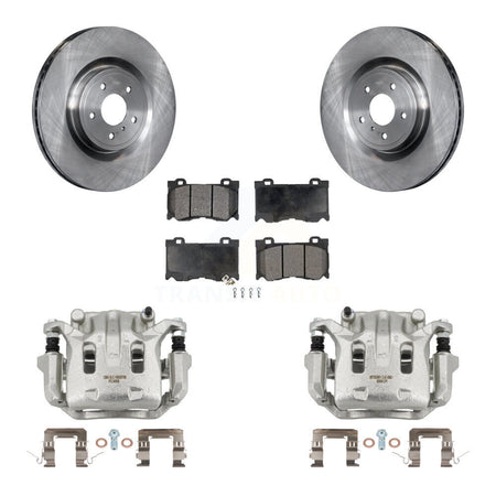 Front Brake Caliper Rotor & Semi-Metallic Pad Kit For INFINITI G37 With 4 Piston KC8-100317P