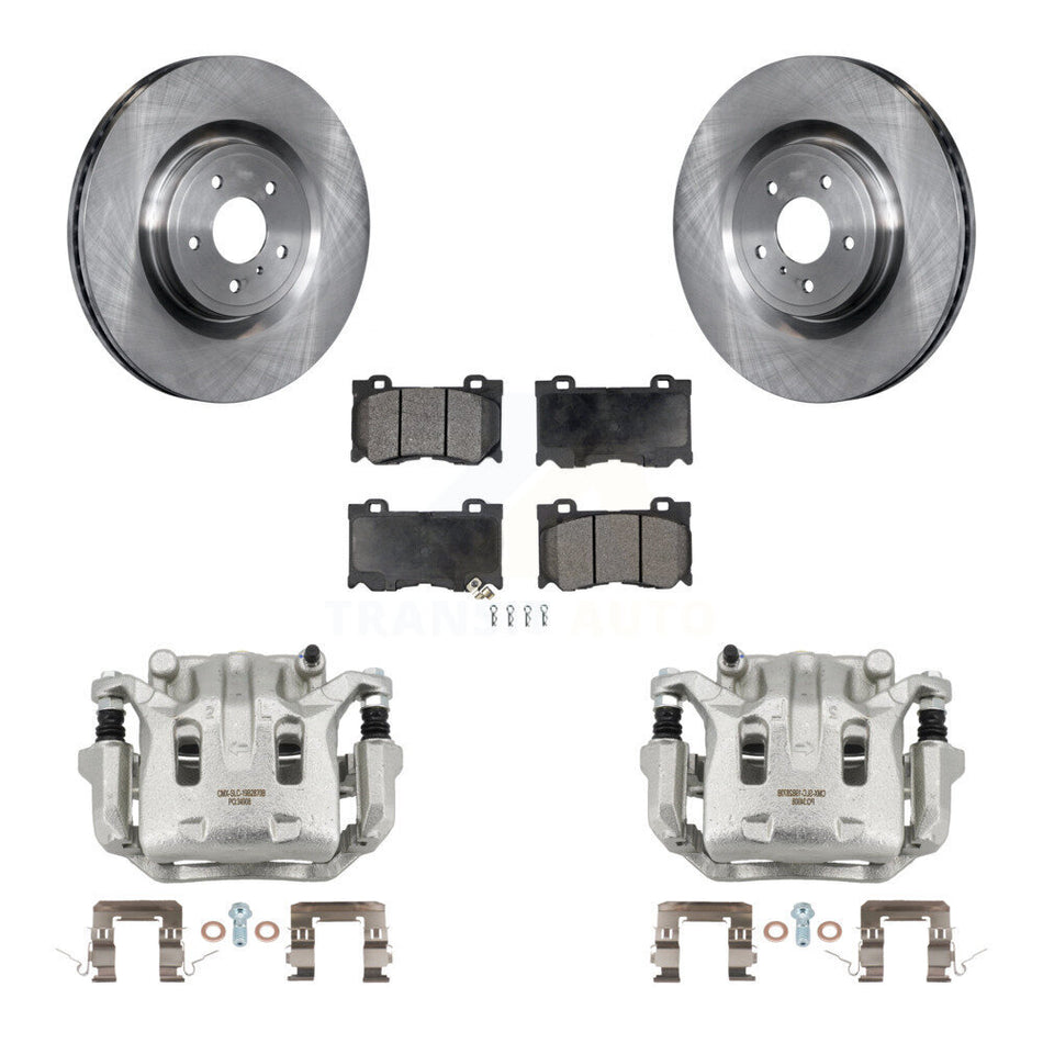 Front Brake Caliper Rotor & Semi-Metallic Pad Kit For INFINITI G37 With 4 Piston KC8-100317P