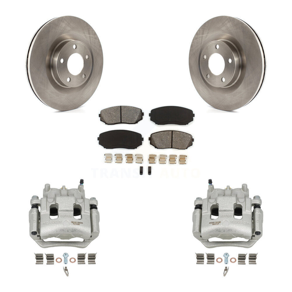 Front Disc Brake Caliper Rotors And Semi-Metallic Pads Kit For Ford Edge Lincoln MKX KC8-100317S