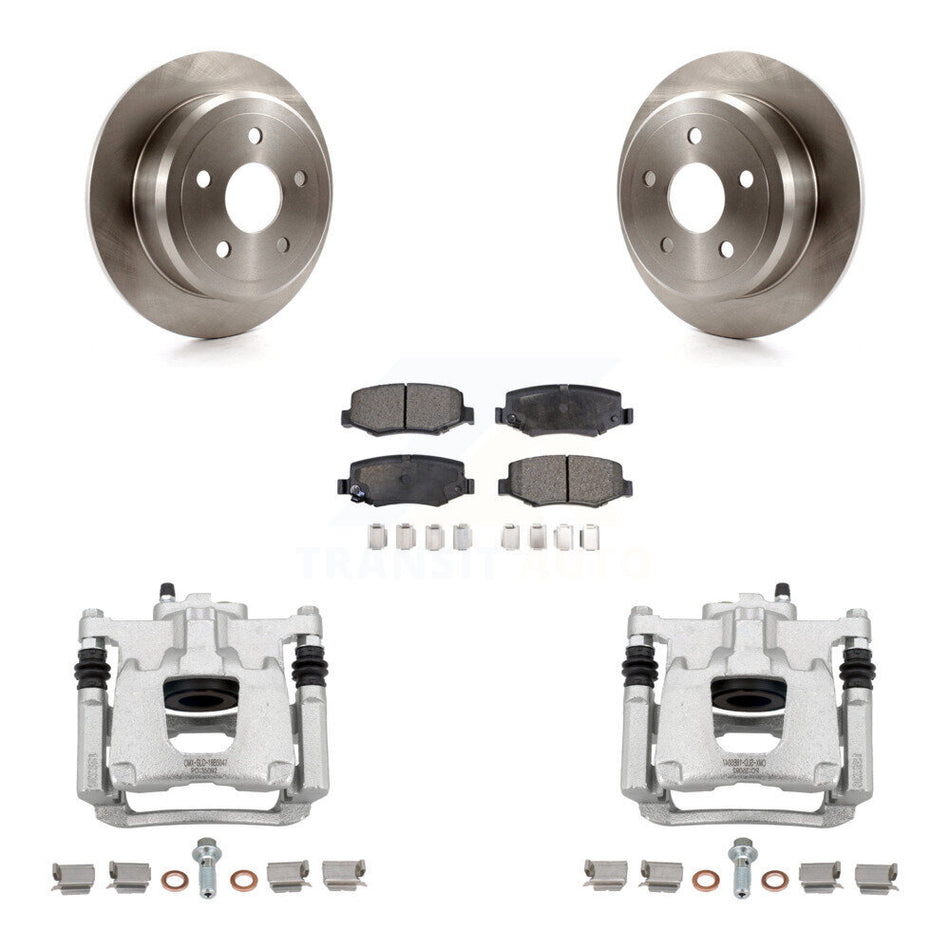 Rear Disc Brake Caliper Rotors And Ceramic Pads Kit For Jeep Wrangler JK KC8-100317T