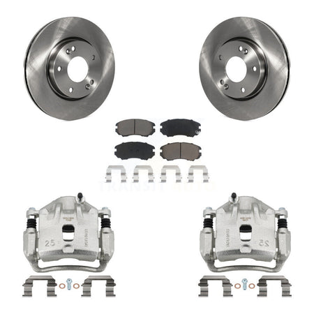 Front Disc Brake Caliper Rotors And Ceramic Pads Kit For 2012-2013 Kia Soul KC8-100318C