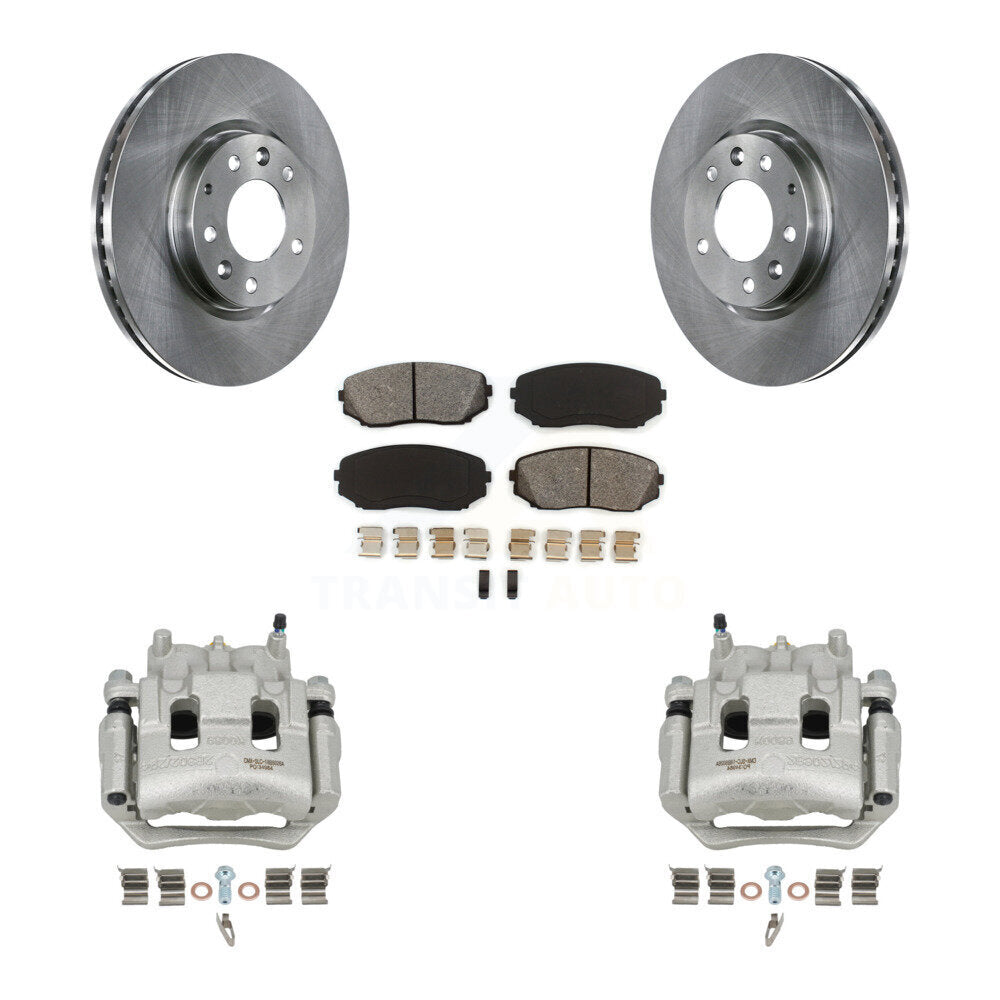 Front Disc Brake Caliper Rotors And Semi-Metallic Pads Kit For 2007-2009 Lincoln MKX FWD KC8-100319S