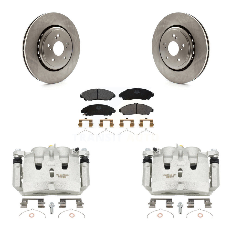 Front Disc Brake Caliper Rotors And Semi-Metallic Pads Kit For 2014-2016 Acura MDX KC8-100321P