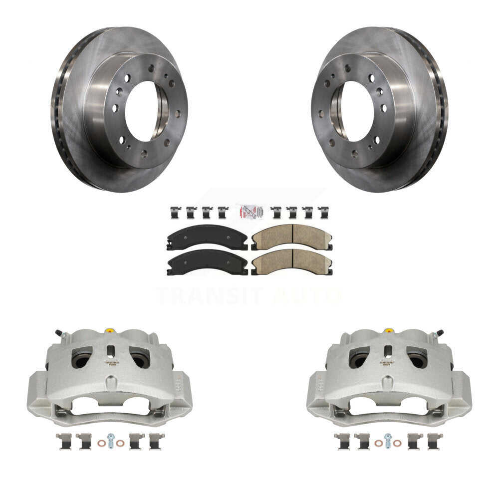 Front Brake Caliper Rotor And Ceramic Pad Kit For GMC Chevrolet Sierra 2500 HD Silverado KC8-100322N