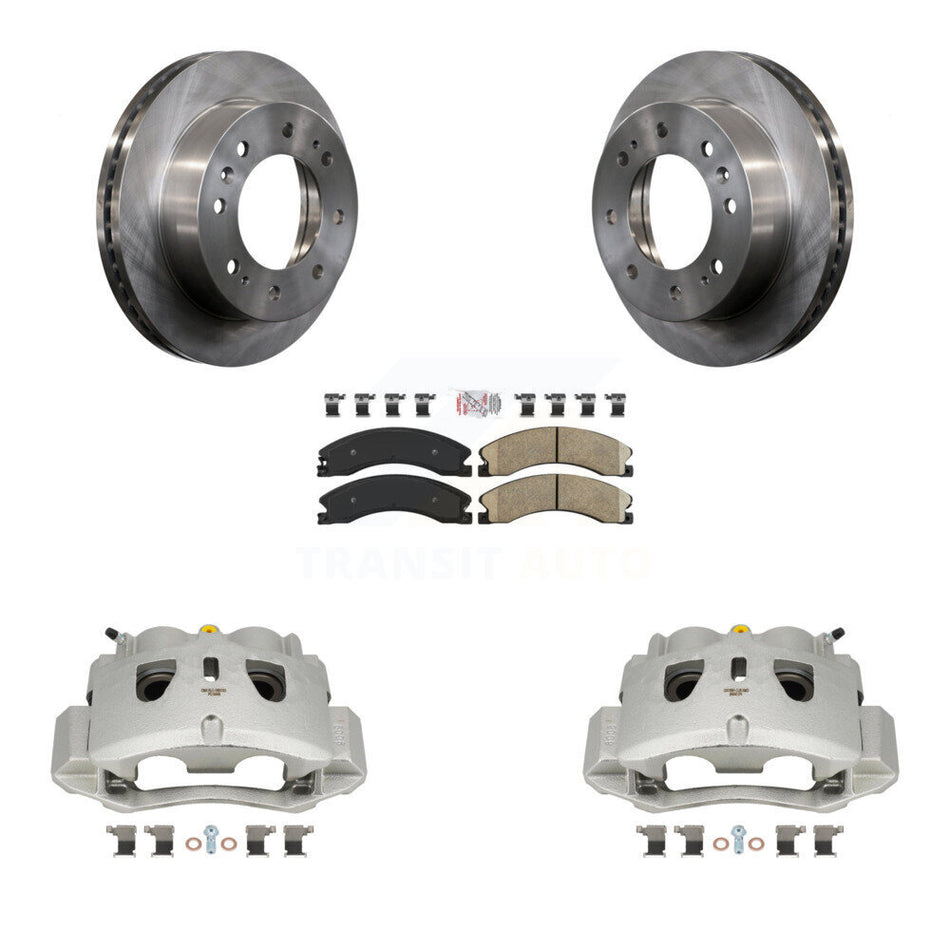 Front Brake Caliper Rotor And Ceramic Pad Kit For GMC Chevrolet Sierra 2500 HD Silverado KC8-100322N