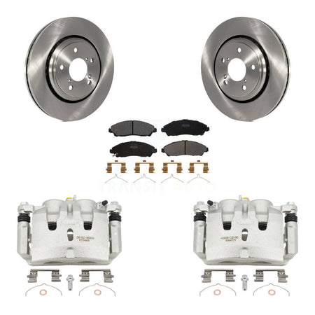 Front Disc Brake Caliper Rotor Semi-Metallic Pad Kit For Honda Pilot Ridgeline Acura MDX KC8-100322P