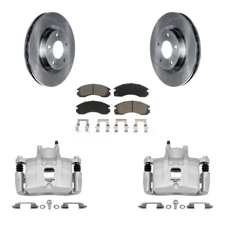 Front Disc Brake Caliper Rotors And Ceramic Pads Kit For Mitsubishi Lancer KC8-100323C