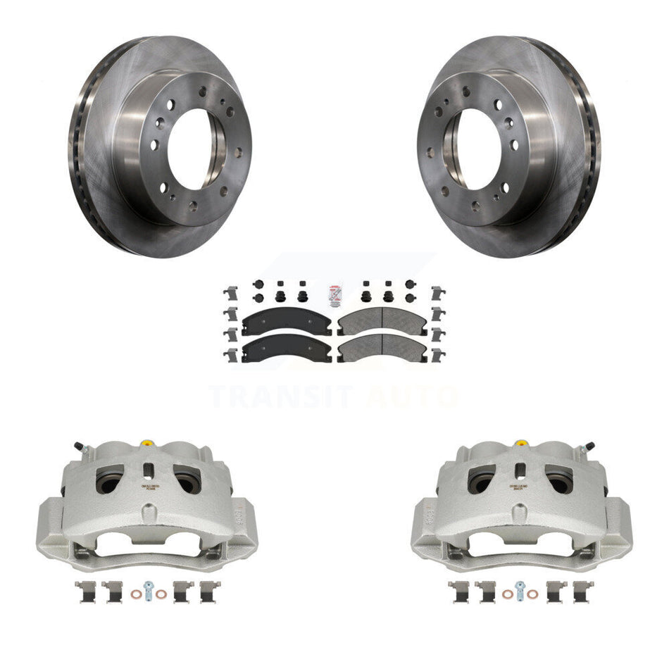 Front Brake Caliper Rotors & Semi-Metallic Pad Kit For GMC Chevrolet Sierra 2500 HD 3500 KC8-100323N