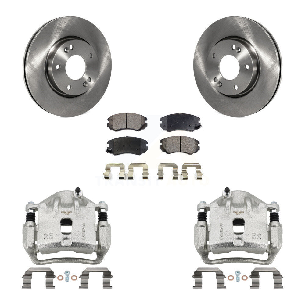 Front Disc Brake Caliper Rotors And Semi-Metallic Pads Kit For 2012-2013 Kia Soul KC8-100323P