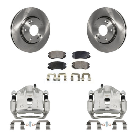 Front Disc Brake Caliper Rotors And Semi-Metallic Pads Kit For 2012-2013 Kia Soul KC8-100323P