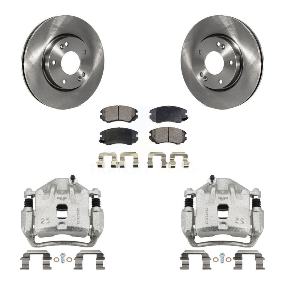 Front Disc Brake Caliper Rotors And Semi-Metallic Pads Kit For 2012-2013 Kia Soul KC8-100323P