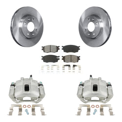 Front Disc Brake Caliper Rotors And Semi-Metallic Pads Kit For Hyundai Accent Kia Rio Rio5 KC8-100323S