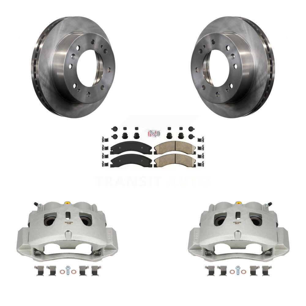 Front Brake Caliper Rotor And Ceramic Pad Kit For GMC Chevrolet Sierra 2500 HD Silverado KC8-100324N