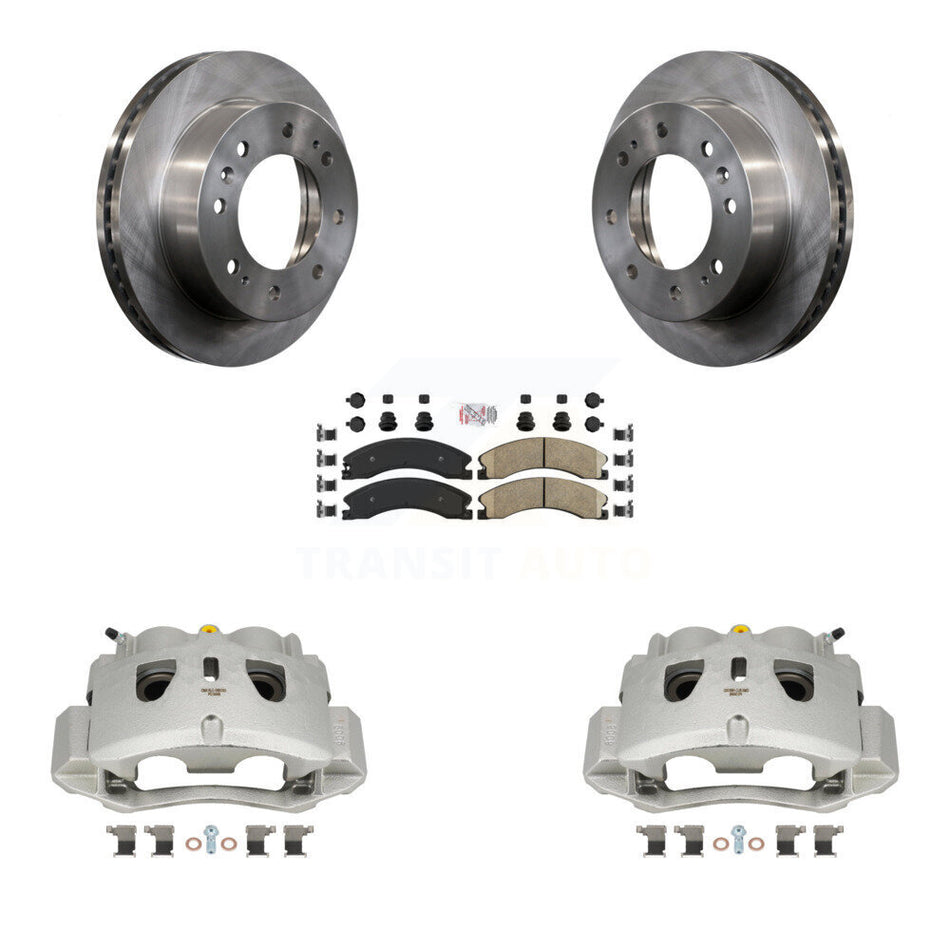 Front Brake Caliper Rotor And Ceramic Pad Kit For GMC Chevrolet Sierra 2500 HD Silverado KC8-100324N