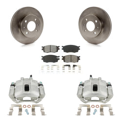 Front Disc Brake Caliper Rotors And Semi-Metallic Pads Kit For 2006 Hyundai Accent Hatchback KC8-100324S