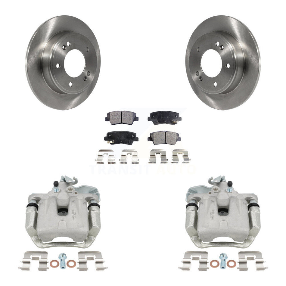 Rear Disc Brake Caliper Rotors And Ceramic Pads Kit For 2014-2016 Kia Soul KC8-100324T