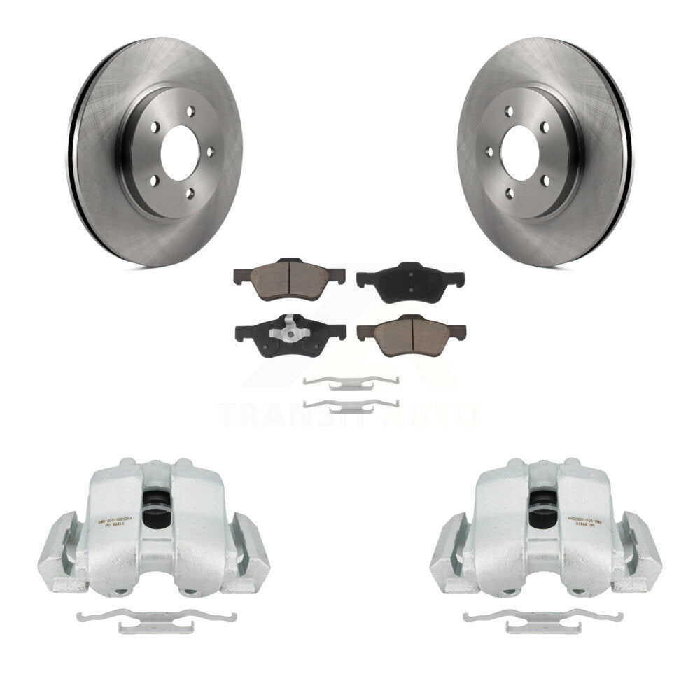 Front Disc Brake Caliper Rotors And Ceramic Pads Kit For Ford Escape Mercury Mariner Mazda Tribute KC8-100325C by Transit Auto