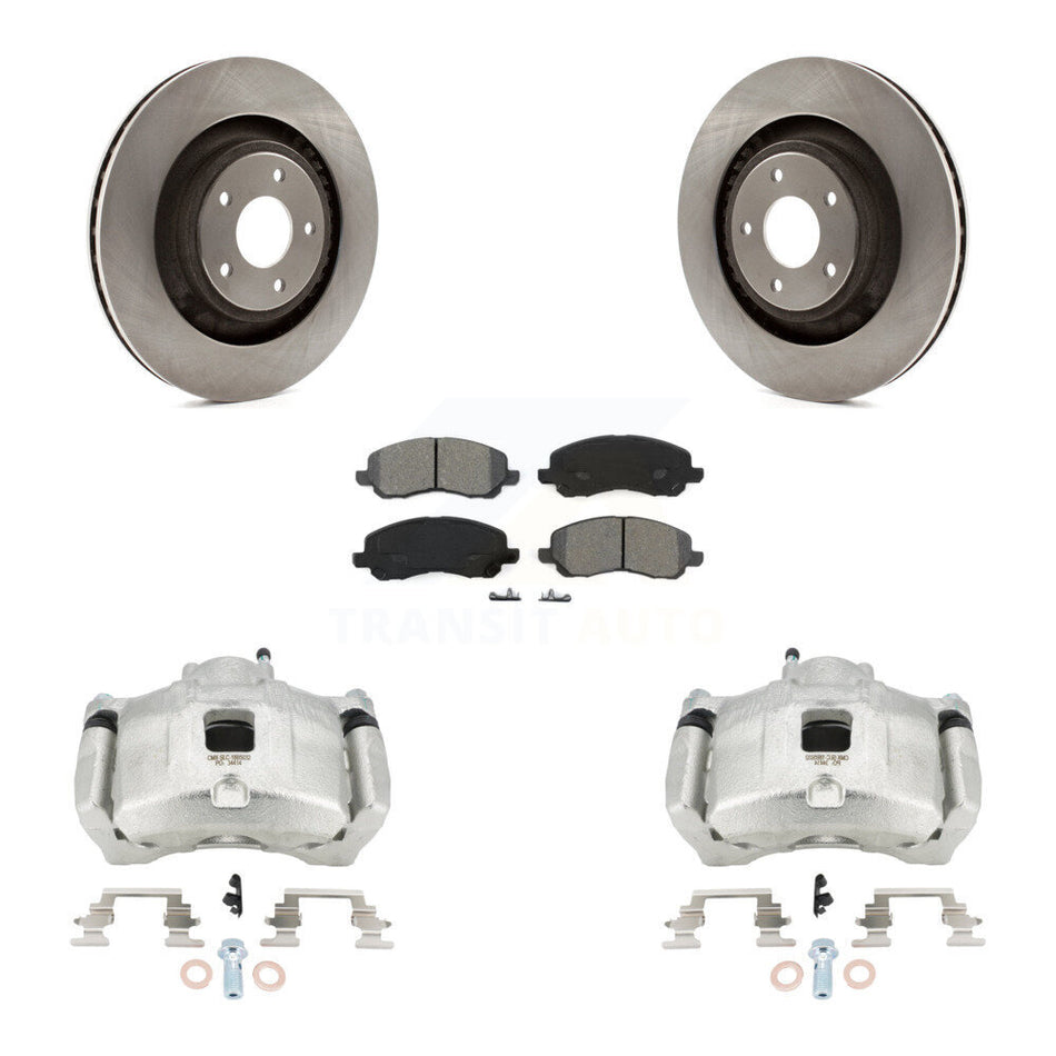 Front Disc Brake Caliper Rotor Semi-Metallic Pad Kit For 2012 Chrysler 200 Dodge Avenger KC8-100326S