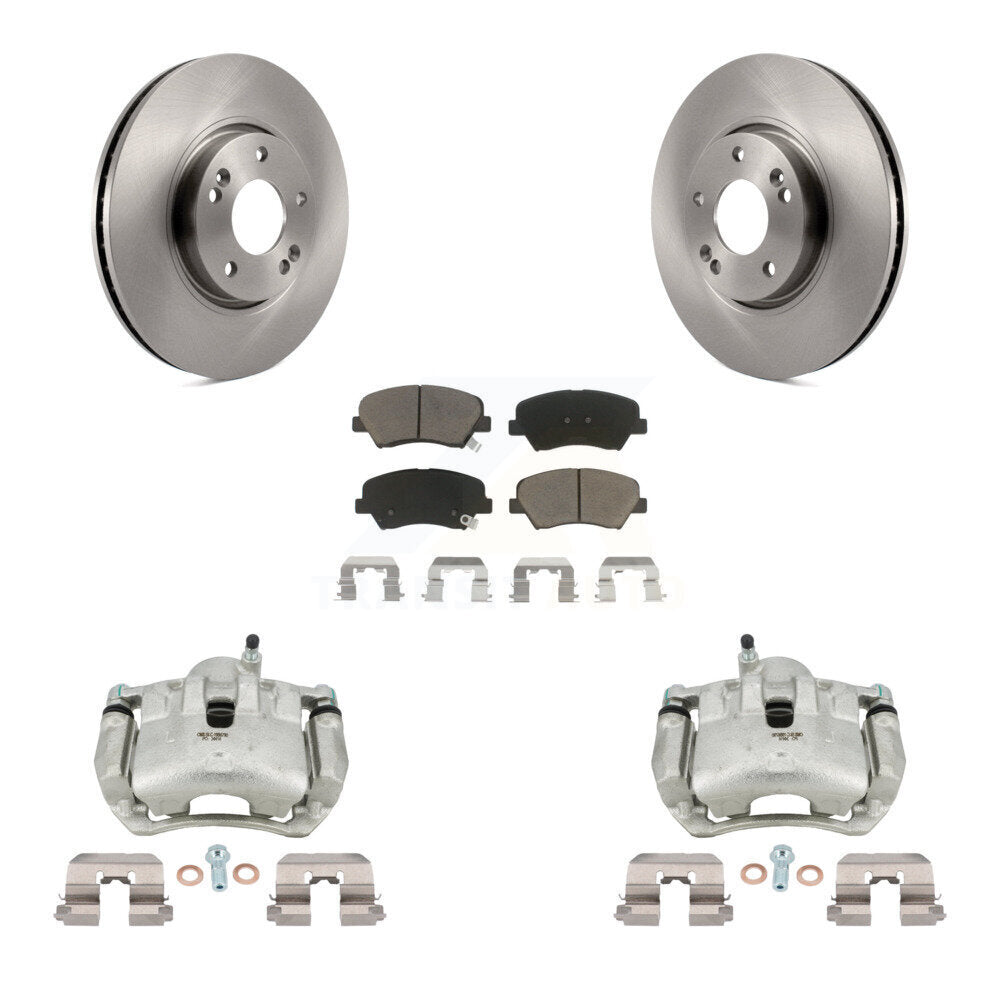 Front Brake Caliper Rotors Ceramic Pad Kit For Kia Forte With 300mm Diameter Rotor KC8-100328C