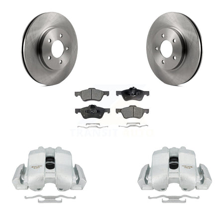 Front Disc Brake Caliper Rotors And Semi-Metallic Pads Kit For Ford Escape Mercury Mariner Mazda Tribute KC8-100328P by Transit Auto