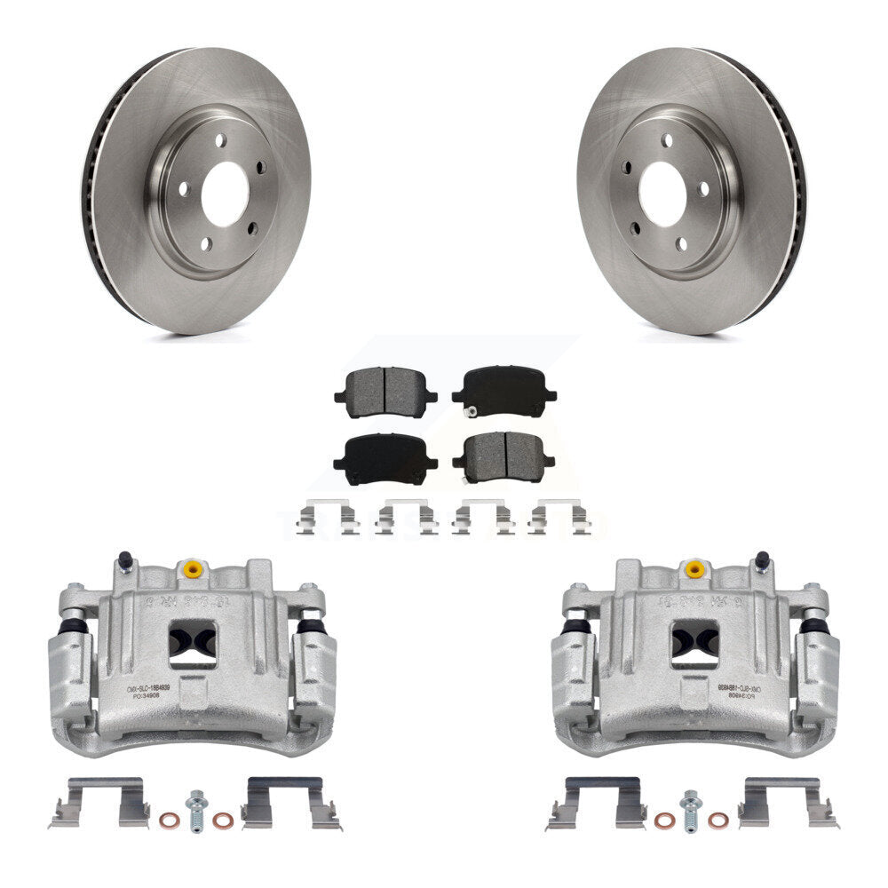 Front Brake Caliper Rotors Semi-Metallic Pad Kit For Pontiac G6 With Dual Piston KC8-100328S