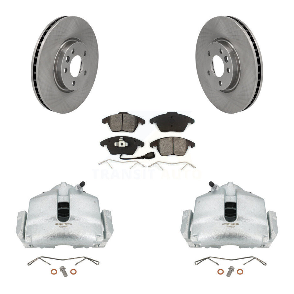 Front Disc Brake Caliper Rotors And Semi-Metallic Pads Kit For Volkswagen CC With 340mm Diameter Rotor KC8-100329S