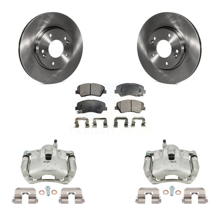 Front Brake Caliper Rotors Semi-Metallic Pad Kit For Hyundai Elantra GT Kia Forte Forte5 KC8-100330P
